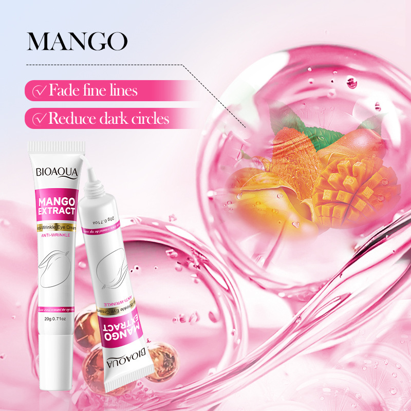 All-english BIOAOUA Mango Anti-Wrinkle Eye Cream, Firming eye bags and fine lines, Moisturizing and Hydrating Eye Cream, cross-border wholesale Specification drawing