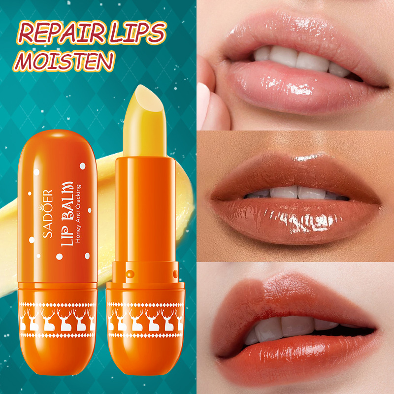 All-english SADOER Christmas Honey Anti-Cracking Lip Balm, autumn and winter anti-cracking lip balm cross-border export wholesale Application Scenario