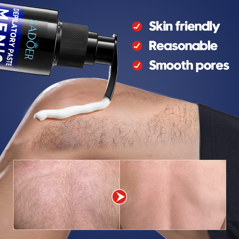 The all-English SADOER men's smooth hair removal cream does not irritate the armpits. Cross-border export wholesale of hair removal cream Item Picture