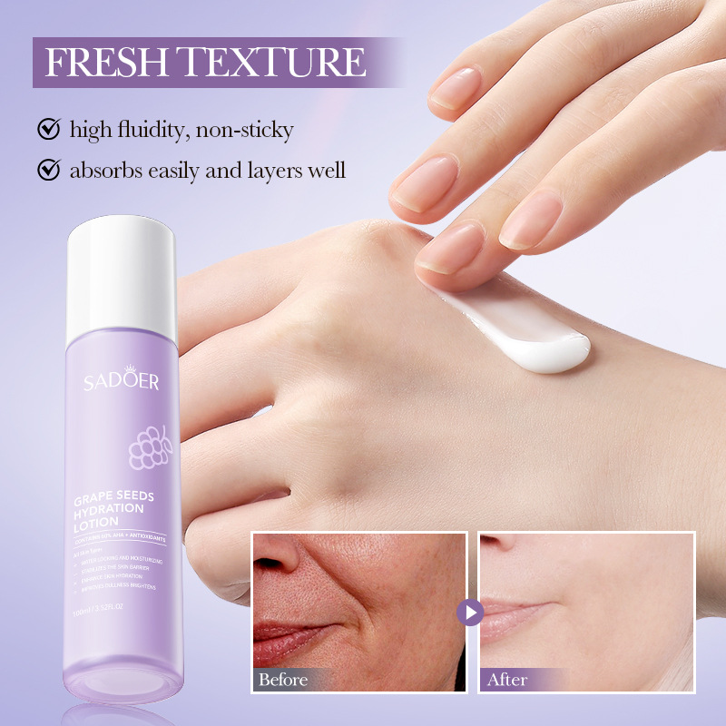 SADOER Grape Seed Antioxidant Repair Lotion, Hydrating Skin Lotion and Moisturizing Essence Lotion for cross-border export Item Picture