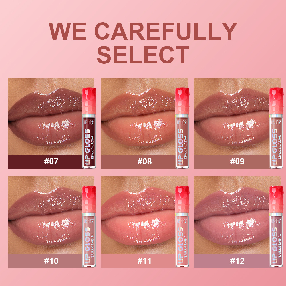 USHAS Amazon Cross-border Moisturizing lip gloss, Lip Gloss, non-fading lipstick, non-sticking cup liquid Lip Gloss details Picture