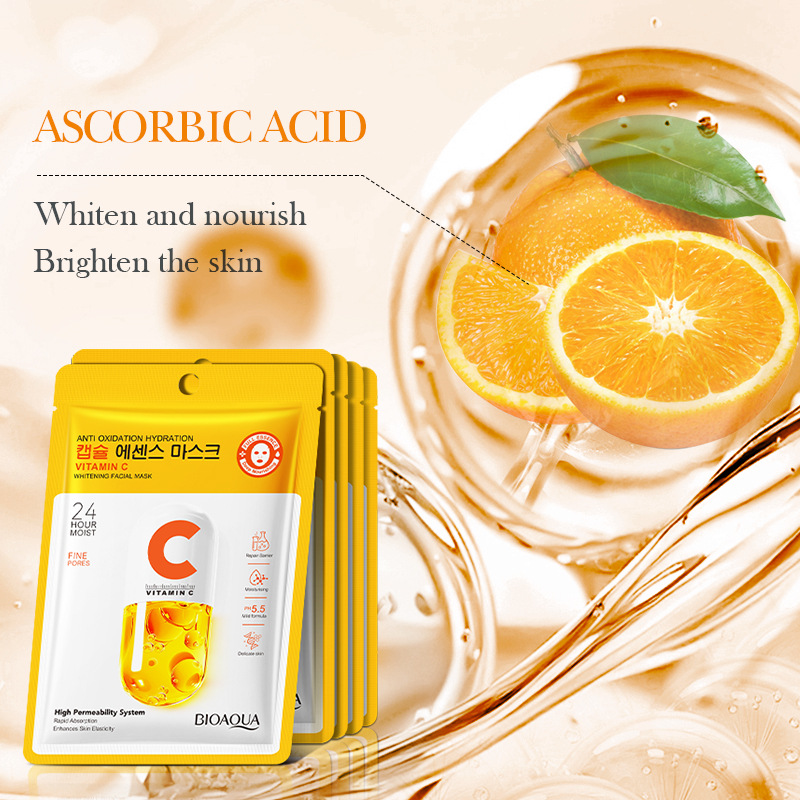 Cross-border wholesale of all-English BIOAOUA Vitamin C Antioxidant Whitening Mask, Brightening and Moisturizing Mask details Picture