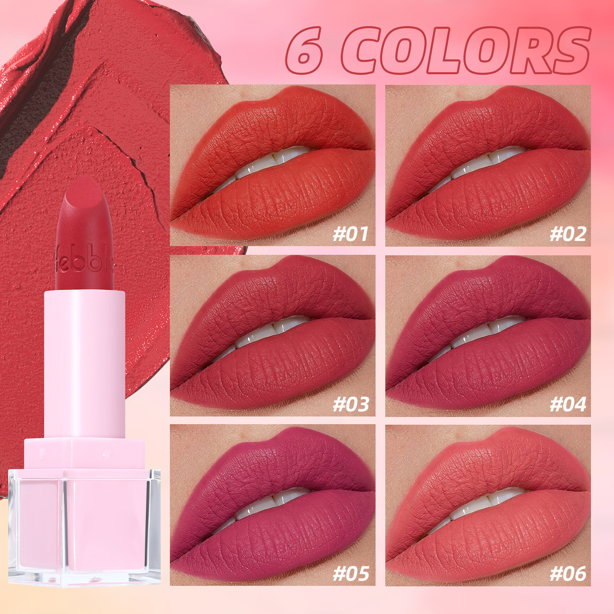 USHAS European and American cross-border stock long-lasting coloring lipstick non-stick cup matte Lipstick Lip Gloss LP2336A details Picture
