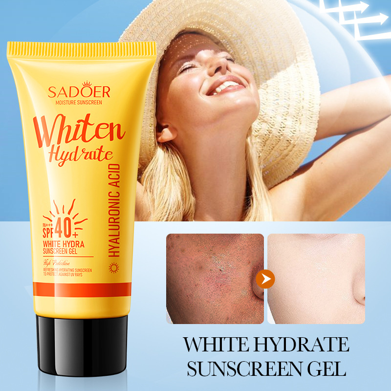 Cross-border export wholesale of SADOER Water-based whitening, Sun protection and Anti-aging Gel Exfoliating sunscreen in full English Item Picture