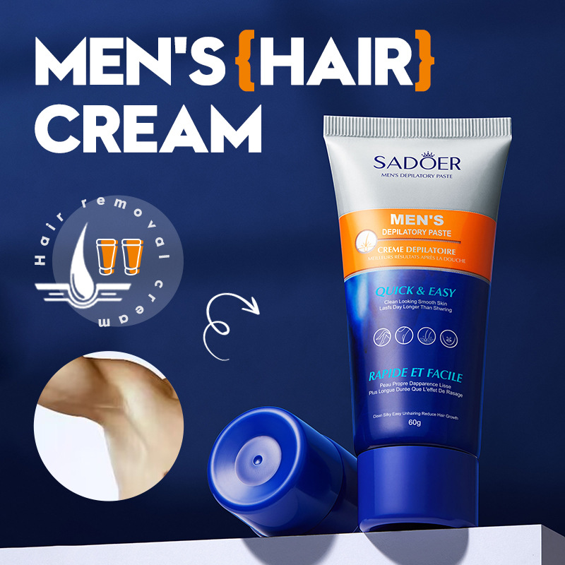 SADOER men's hair removal cream in English is gentle, non-irritating and painless. Cross-border wholesale of underarm and leg hair removal cream details Picture