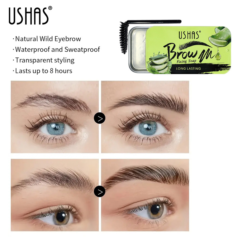 USHAS cross-border hot-selling 3 types of fragrant eyebrow makeup cream, setting cream and gel cream EB022 details Picture