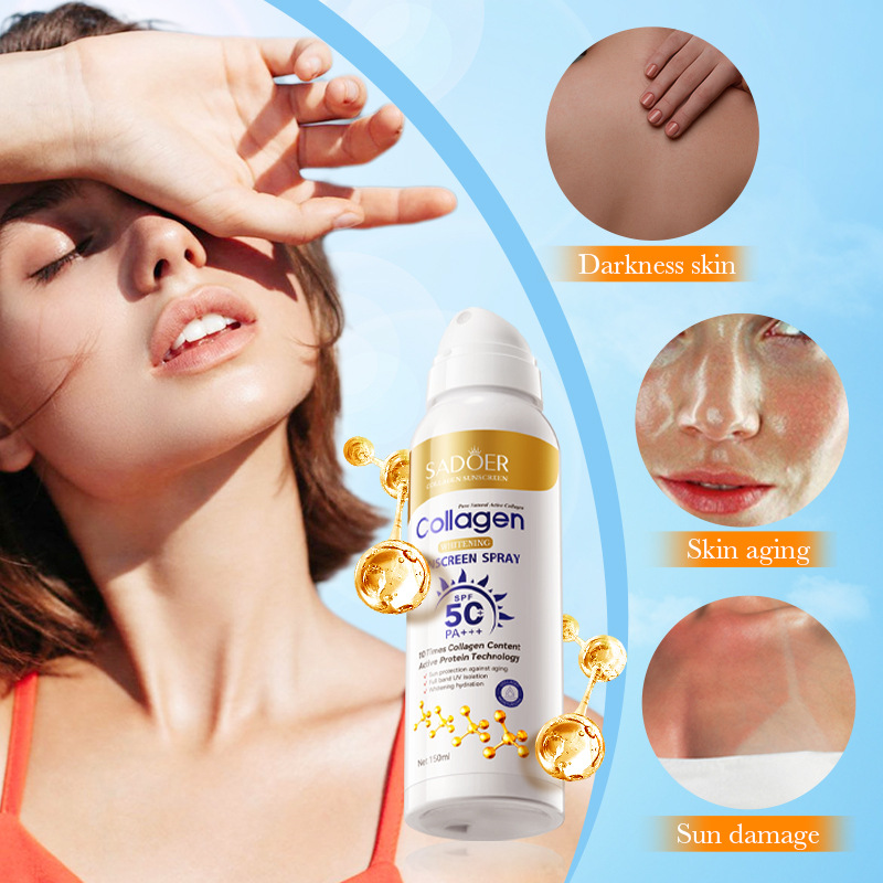 Cross-border export wholesale of SADOER bone collagen anti-wrinkle Whitening Sunscreen Spray, isolation Cream and sunscreen Lotion details Picture