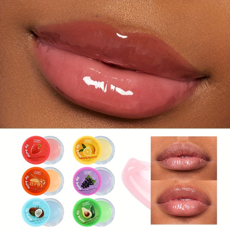 USHAS cross-border hot-selling lip balm for moisturizing and reducing lip lines, cross-border lip mask for lip care, and lip freeze in 6 colors details Picture