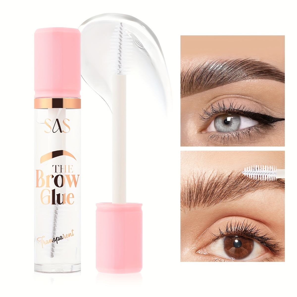 USHAS cross-border stock transparent mascara for Europe and America: Long-lasting, waterproof, Long and curled eyelashes SAC018 full figure
