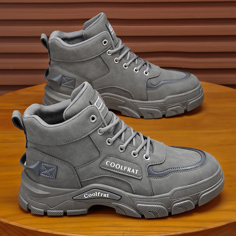 New men's shoes for autumn: High-top Dr. Martens boots, men's trendy and versatile thick-soled anti-slip work shoes, ankle boots, casual work shoes details Picture