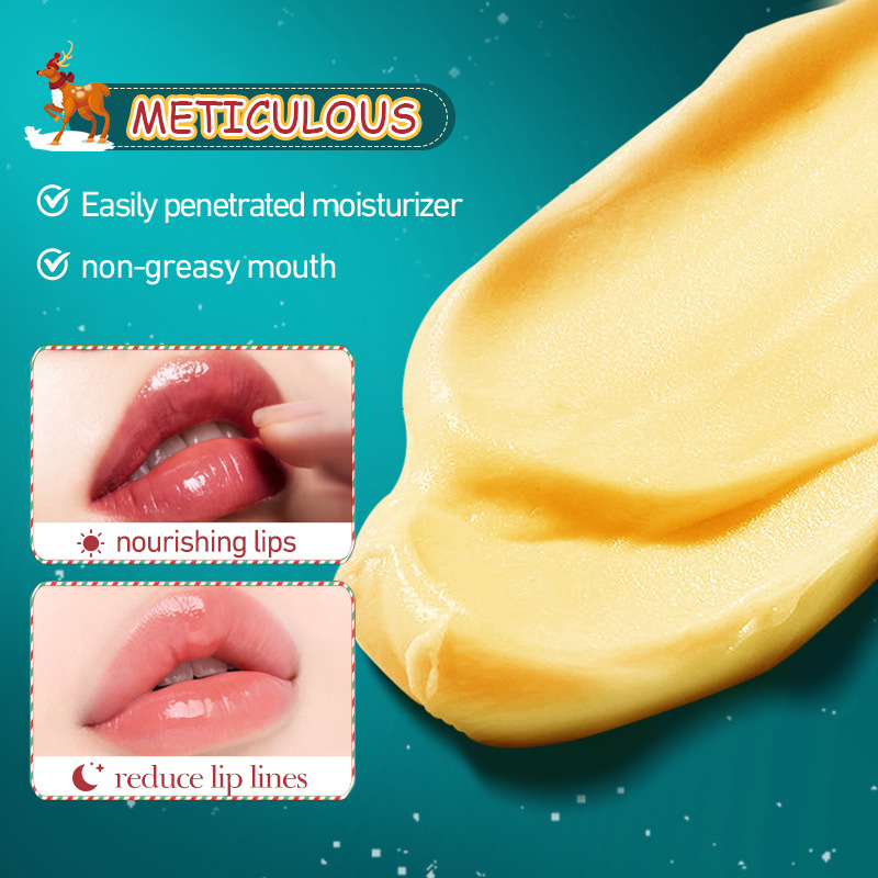 All-english SADOER Christmas Honey Anti-Cracking Lip Balm, autumn and winter anti-cracking lip balm cross-border export wholesale Specification drawing
