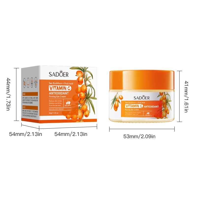 Cross-border wholesale of SADOER sea buckthorn Vitamin C Antioxidant Firming Eye Cream and Hydrating Eye Mask in English Item Picture
