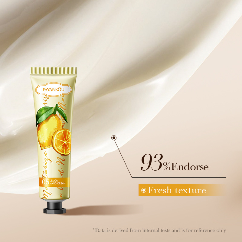 All-english FAYANKOU Lemon Hand Cream Moisturizing Autumn and Winter anti-cracking hand cream Cross-border export wholesale Application Scenario