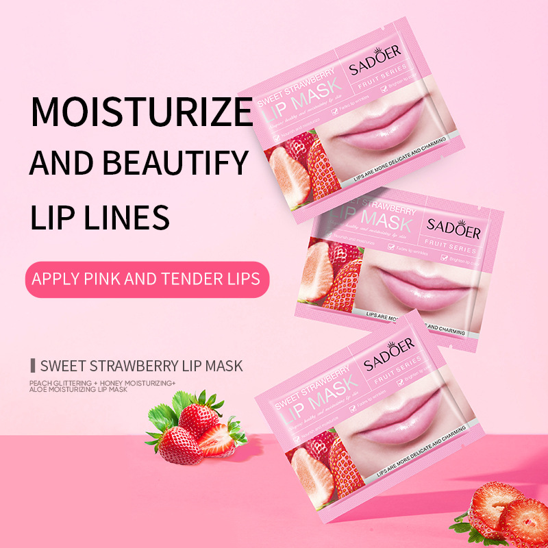 Full English SADOER Sweetheart Strawberry Lip Mask Moisturizing Care Moisturizing Lip Mask Cross-border export wholesale full figure