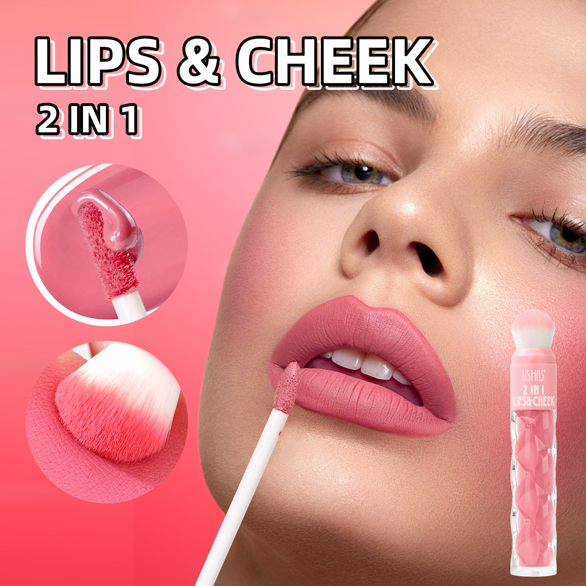 USHAS cross-border bestseller: Long-lasting, natural and energetic liquid blush with brush details Picture