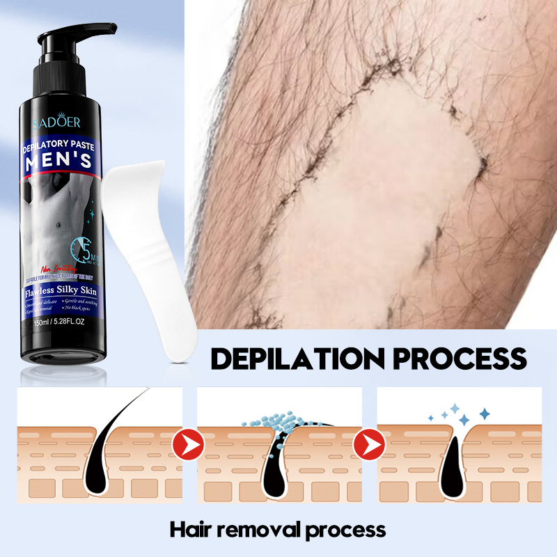The all-English SADOER men's smooth hair removal cream does not irritate the armpits. Cross-border export wholesale of hair removal cream Application Scenario