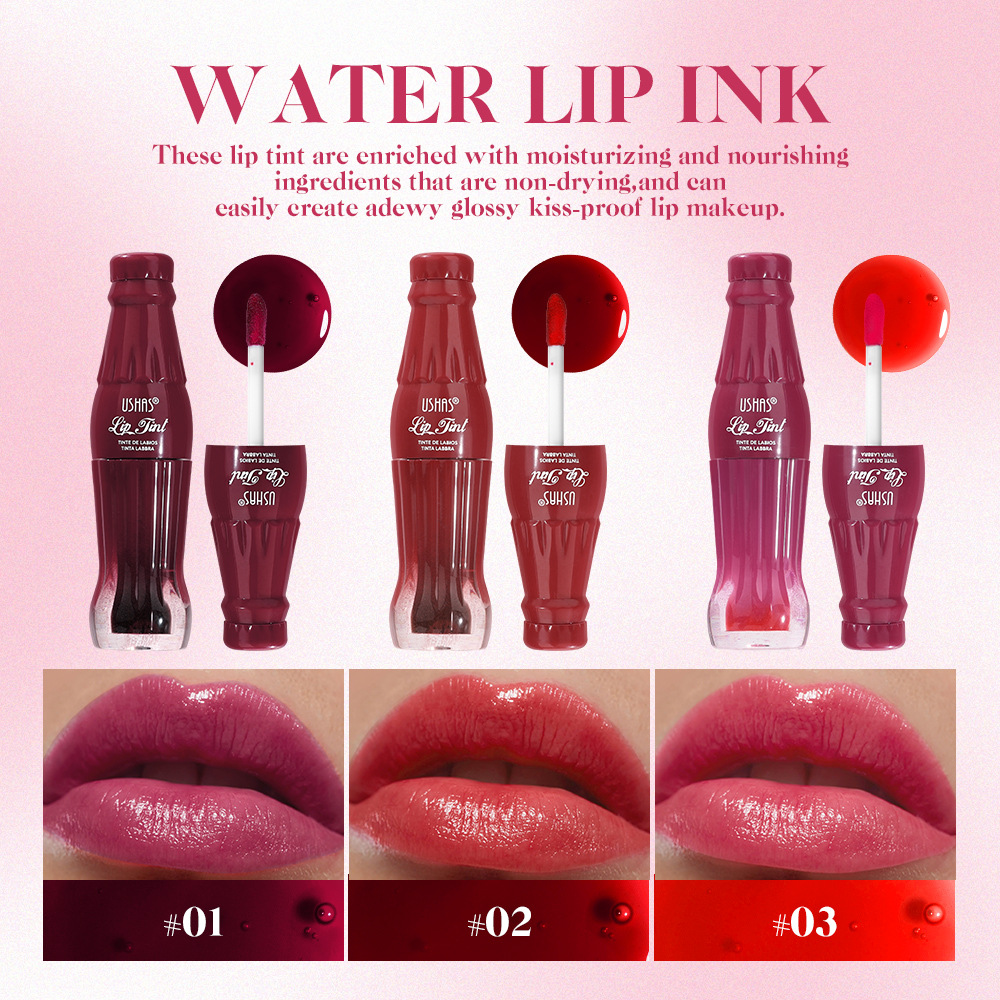 USHAS Cross-border lipstick water Non-stick cup Lip Gloss Waterproof non-fading Lip Gloss Lip Gloss UC139 Specification drawing