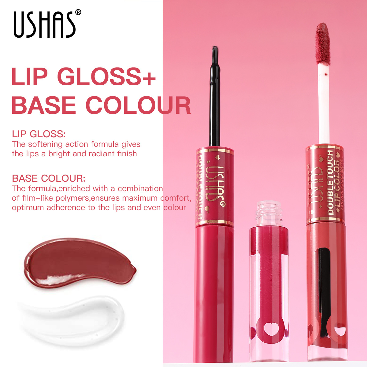 USHAS Amazon's best-selling cross-border lip gloss, non-fading, non-sticking, matte lip gloss and lip paste lipstick LG2536 Specification drawing