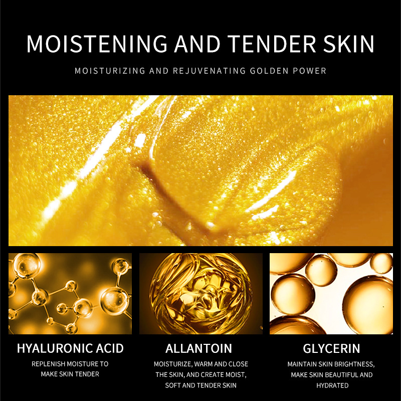 All-english ZOZU24K gold foil Moisturizing and hydrating Facial mask cross-border export wholesale Specification drawing