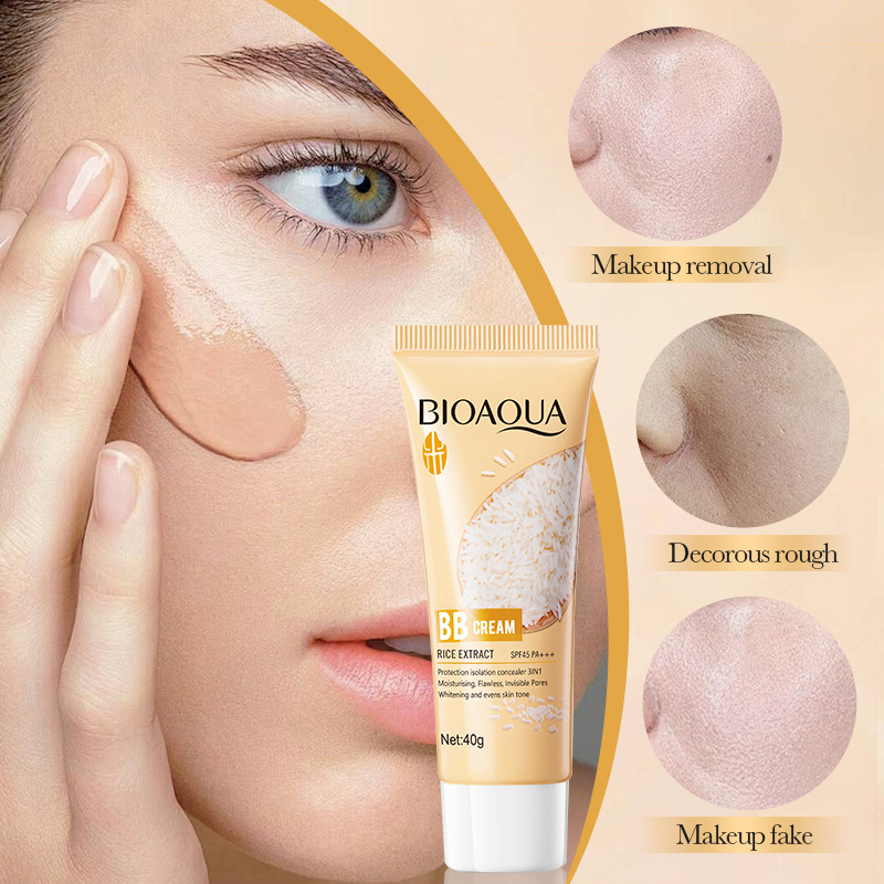 All-english BIOAOUA Rice Puree Flawless Whitening BB Cream, Facial and brightening BB Cream, Cross-border wholesale details Picture
