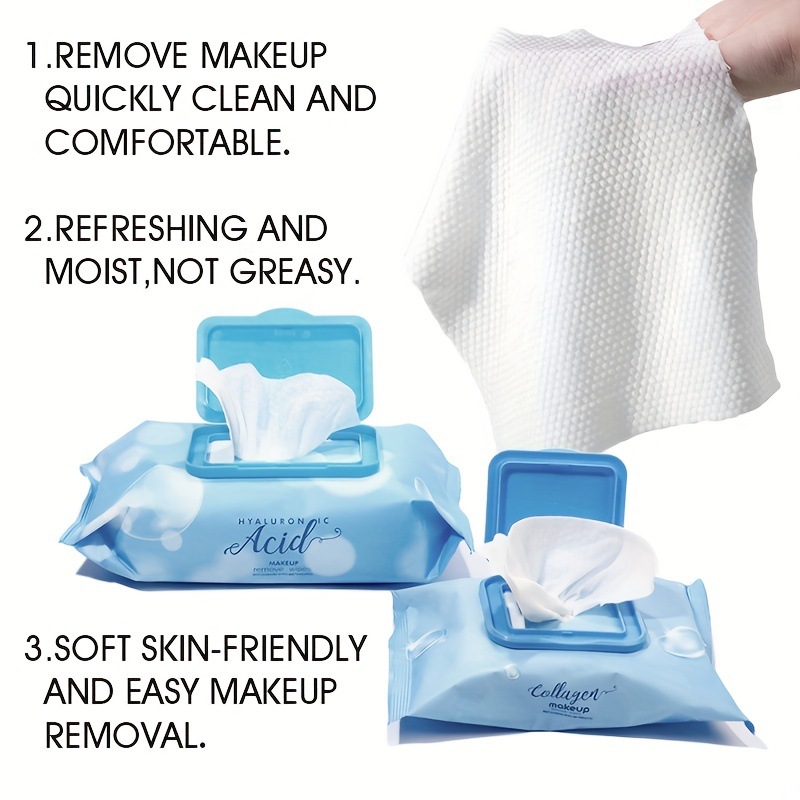 USHAS cross-border stock 30/60 disposable makeup remover wet wipes, cleaning wet wipes, facial cleansers and cleansing wipes details Picture