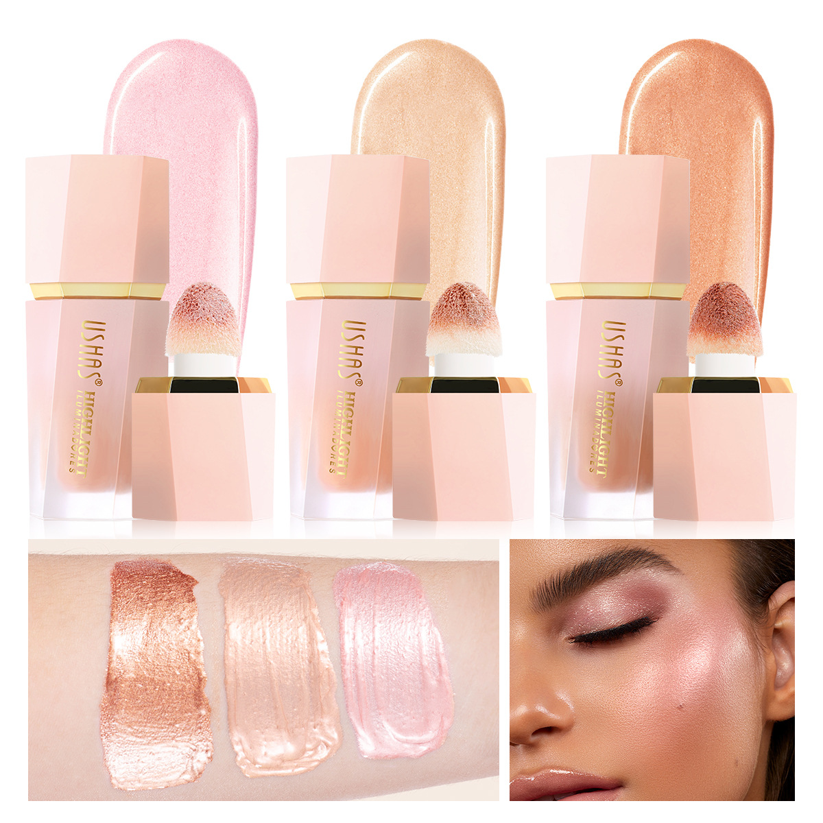 USHAS Amazon's best-selling cross-border makeup in stock: natural, long-lasting, waterproof, non-fading, contouring, brightening, and high-gloss sticks full figure