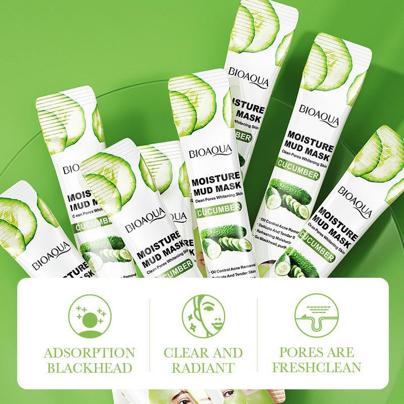 All-english BIOAOUA Cucumber Moisturizing Mud Mask Deep Pore Cleansing and Refreshing Mud Mask Cross-border export wholesale Specification drawing