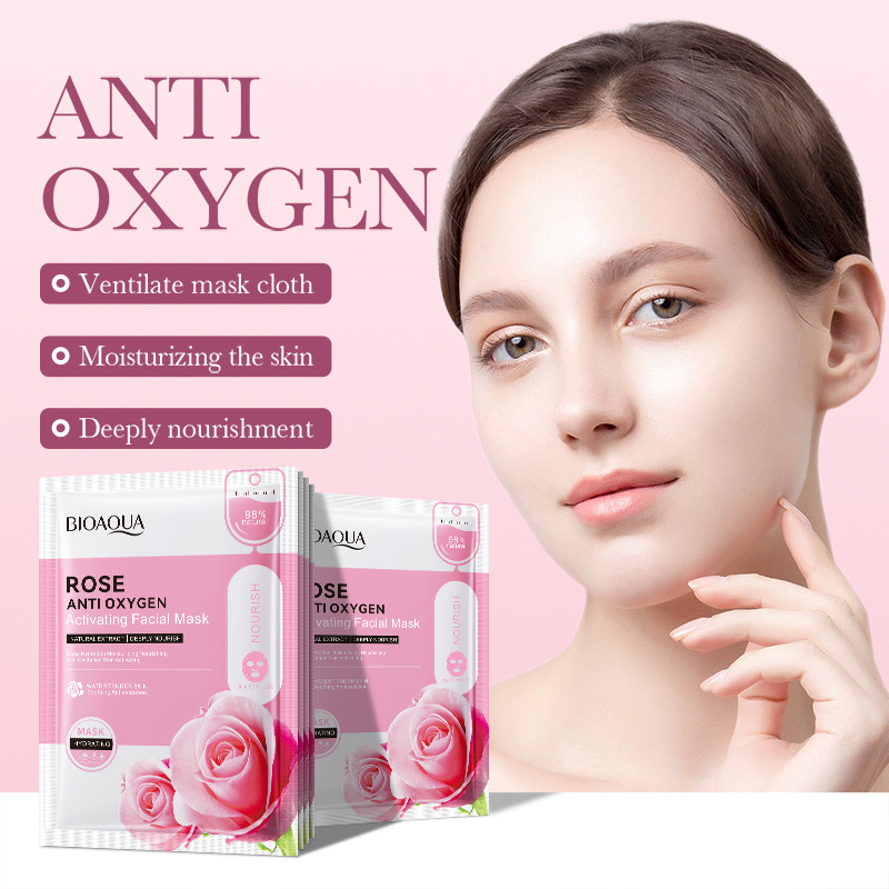 Cross-border wholesale of all-English BIOAOUA Rose Antioxidant Facial mask for Hydrating, Moisturizing and Nourishing details Picture