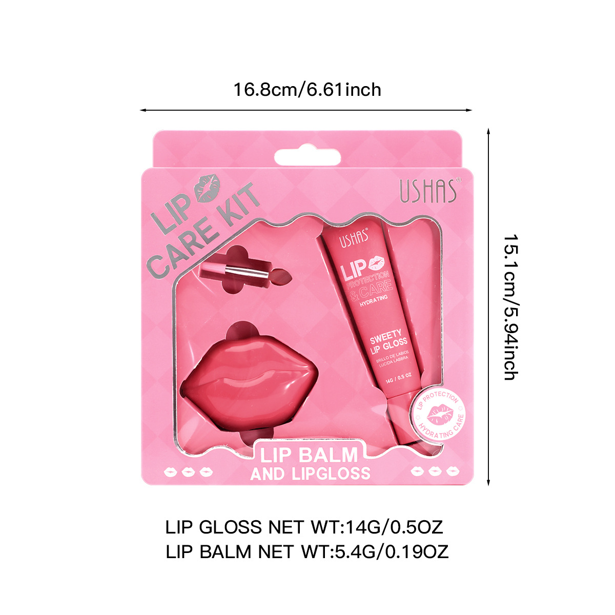 USHAS Cross-border Best-selling Moisturizing and Nourishing Lip Gloss Lip Gloss Set Wholesale US017 Item Picture