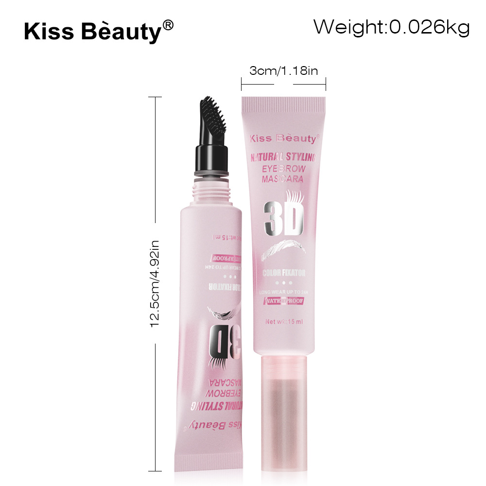 kissbeauty Cross-border Three-dimensional Eyebrow Dye is naturally waterproof, does not smudge, and comes with a brush head. Factory wholesale Item Picture