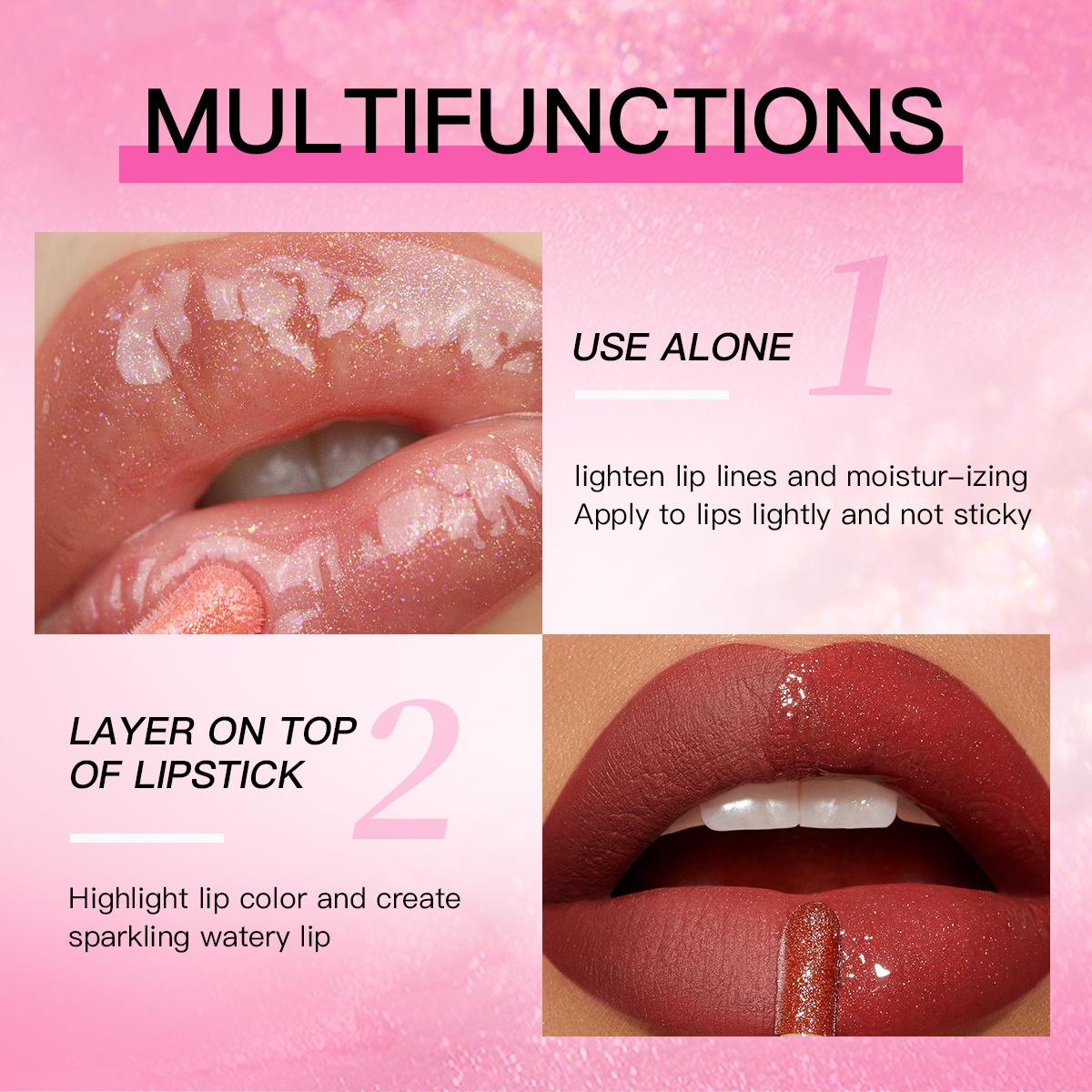 Febble Cross-border in-stock Bestseller Amazon Pearl Lip Gloss Waterproof Moisturizing Lip Oil FBC035 details Picture