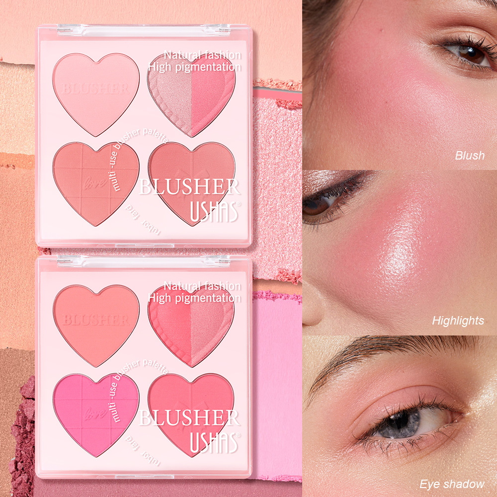USHAS Cross-border Bestseller Love Blush Four-Color Palette Wholesale UF097 full figure