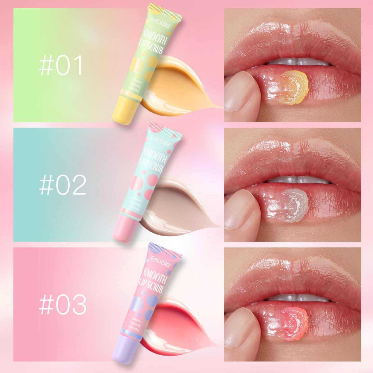 Febble Cross-border Lip Polka Dot Scrub Moisturizing, Hydrating and Hydrating Wholesale FBC067 Specification drawing