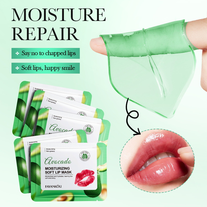 All-english FAYANKOU Avocado Moisturizing Lip Mask, anti-dryness and anti-cracking Moisturizing Pink Lip Patch, cross-border export Item Picture