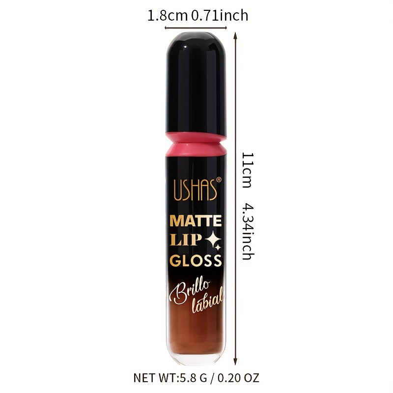 USHAS European and American cross-border stock lip gloss, waterproof liquid lipstick, non-stick cup, non-fading color lip makeup LG2504A Item Picture