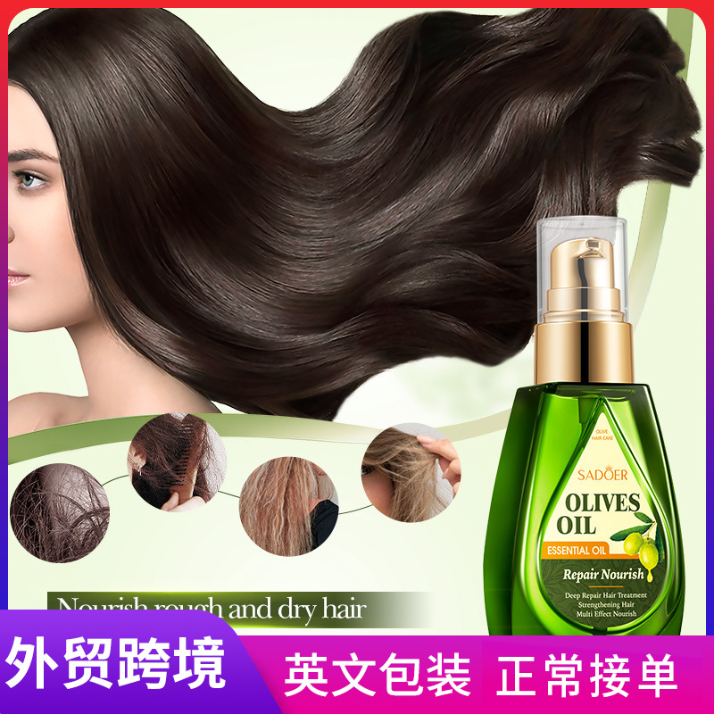Cross-border export wholesale of SADOER Olive Radiant Hair Essential Oil and Hair Smoothing Conditioner in full English full figure
