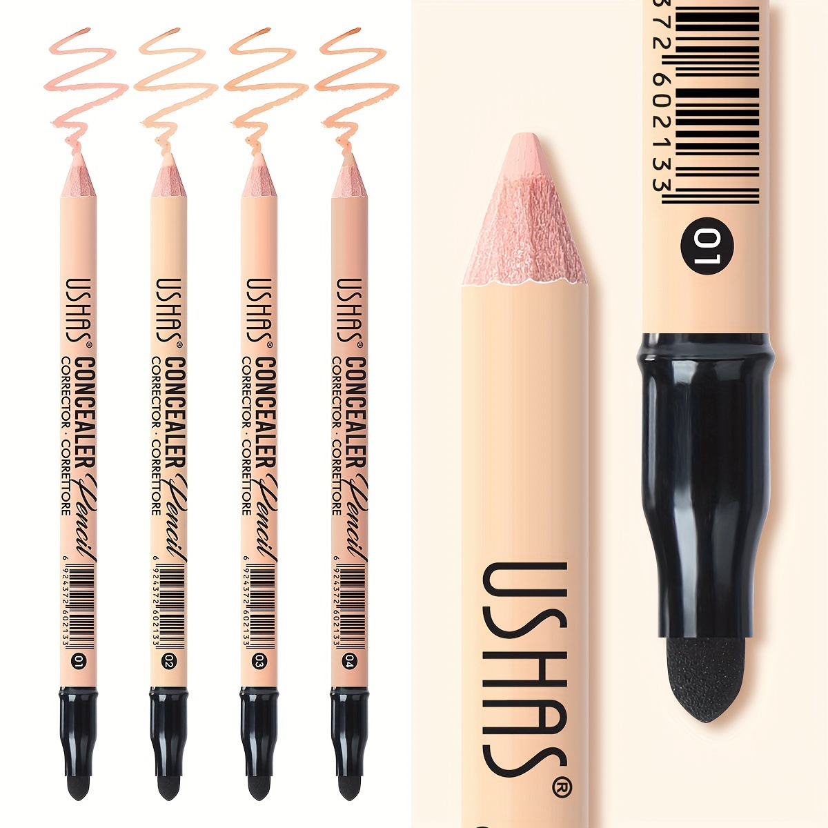 USHAS European and American cross-border stock Concealer P1035 Long-lasting Acne Coverage, brightening Skin Moisturizing Concealer Pen full figure