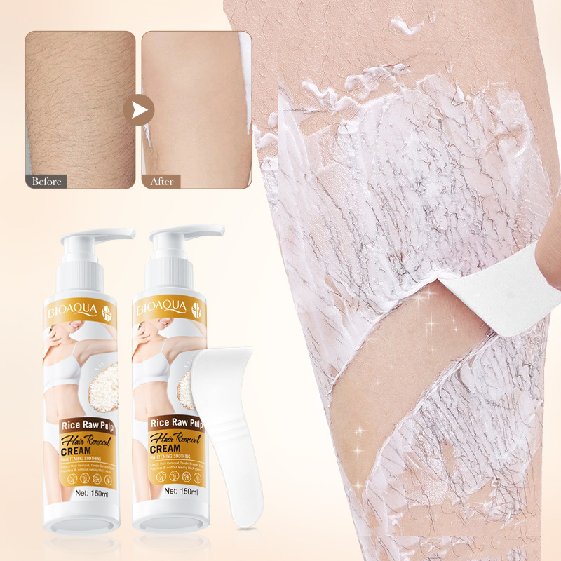 All-english BIOAOUA Rice Purees Whitening and Soothing Hair Removal Cream, leg hair removal and Body Hair Removal Cream Cross-border wholesale Item Picture