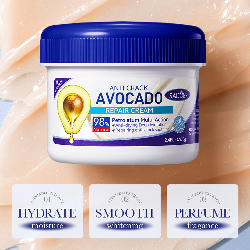 Cross-border wholesale of SADOER anti-Cracking Vaseline Avocado Foot Cream and Hand and Foot Repair Cream in English details Picture