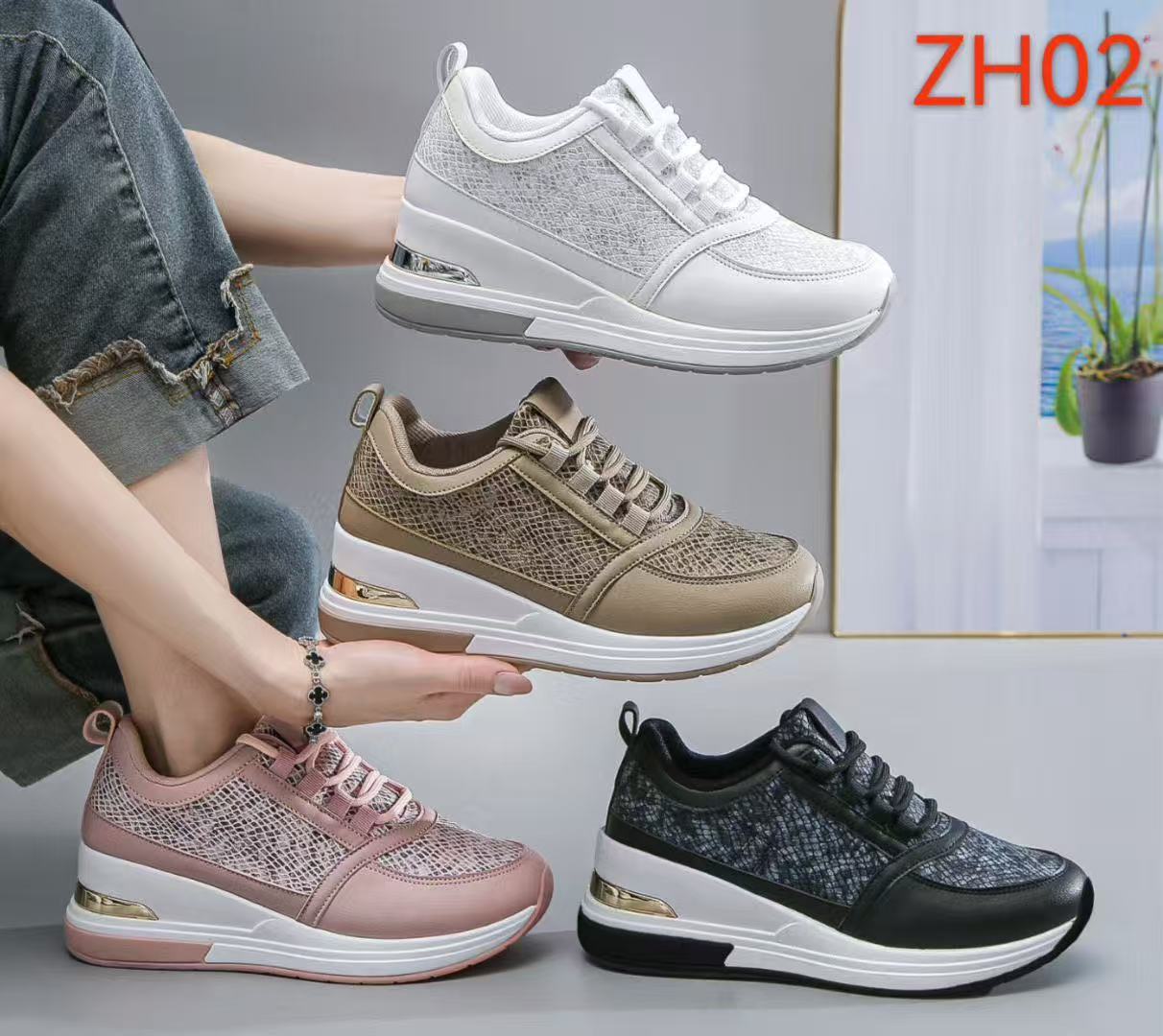 新款女士运动鞋时尚百搭显瘦健步鞋透气舒适