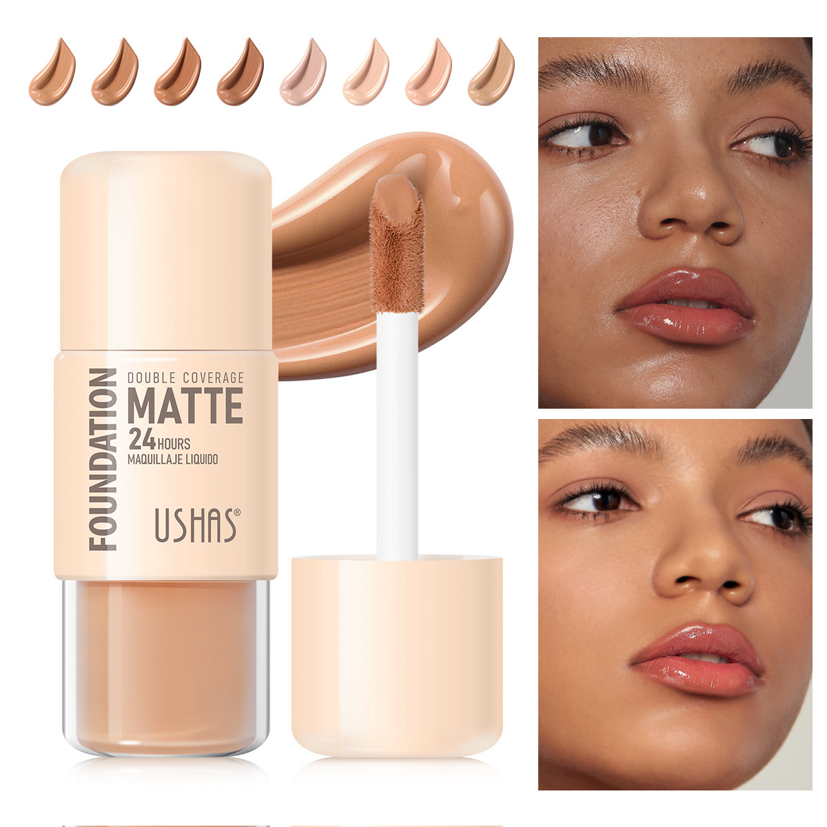 USHAS European and American cross-border stock Foundation, matte makeup effect, moisturizing, adherent base makeup, long-lasting waterproof and concealer UC080 full figure