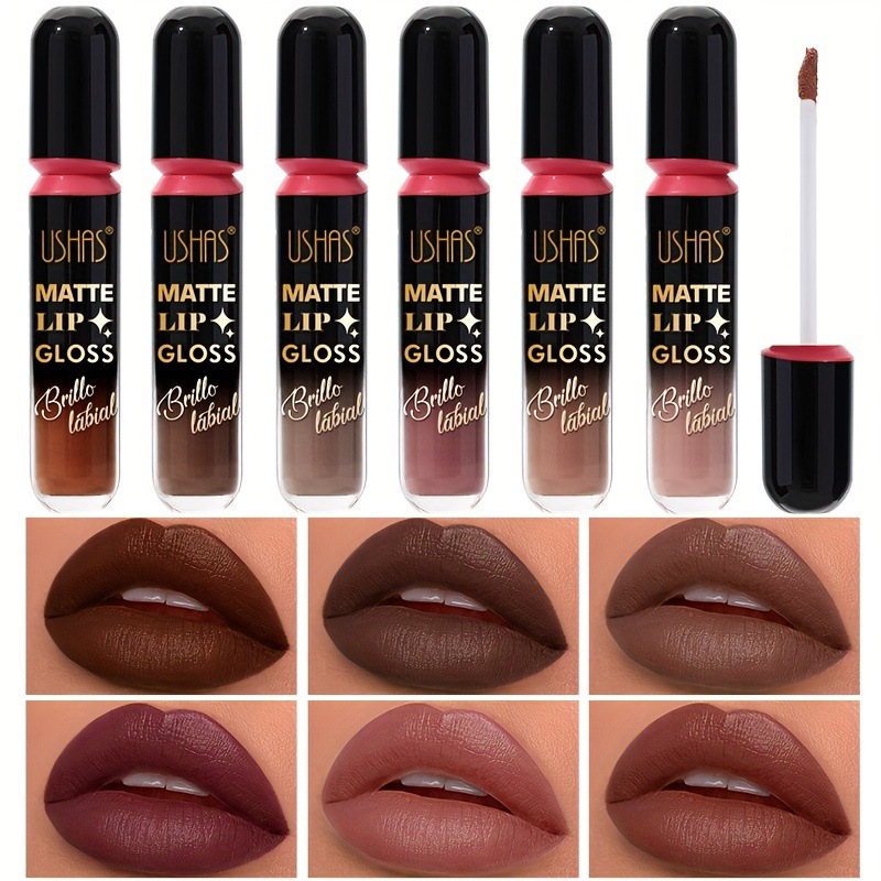 USHAS European and American cross-border stock lip gloss, waterproof liquid lipstick, non-stick cup, non-fading color lip makeup LG2504A full figure