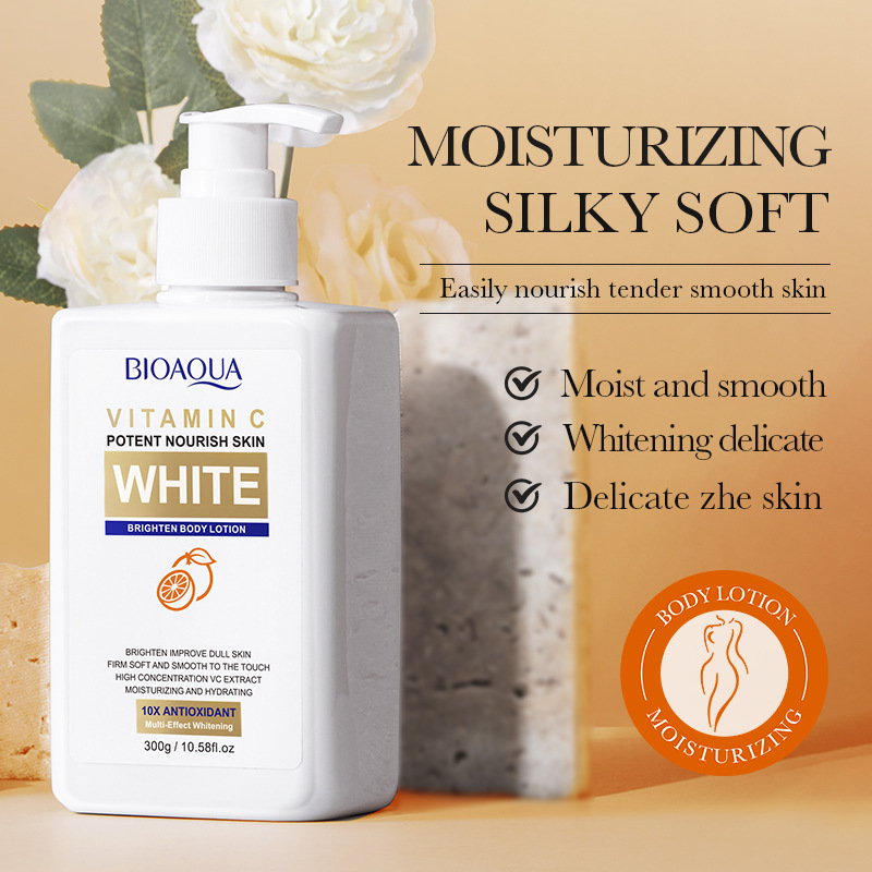All-english BIOAOUA Vitamin C Whitening Body Lotion Moisturizing and Softening Body Cream Cross-border export wholesale details Picture