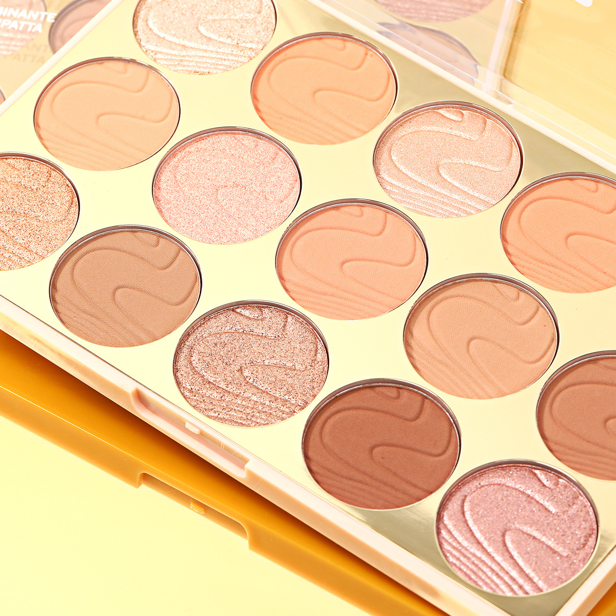 USHAS cross-border Makeup bestsellers: 15-color high-disc concealer and Contouring powder compact + High-gloss UF096A+B Specification drawing