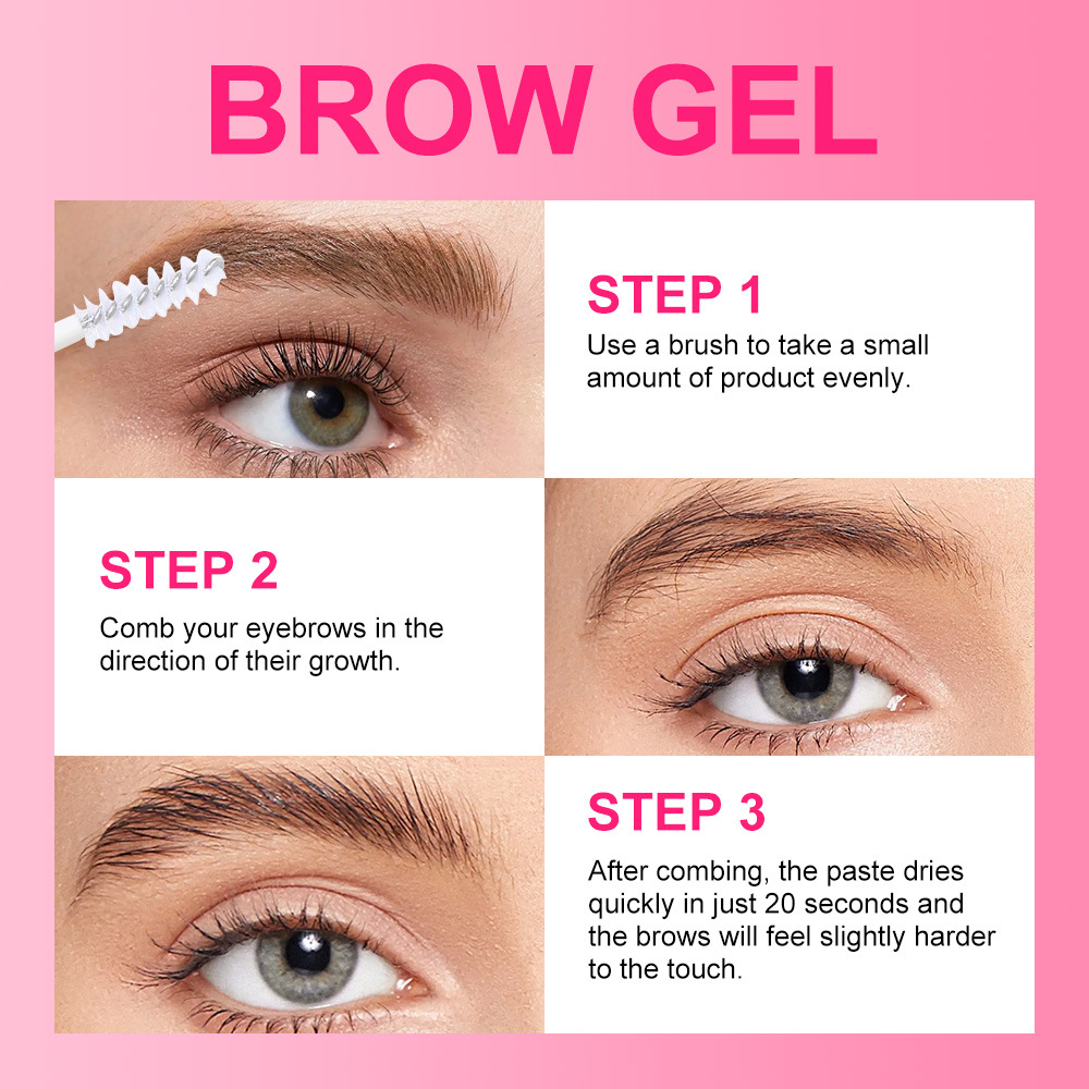 USHAS European and American cross-border stock Waterproof long-lasting 3-in-1 Transparent Mascara + Eyebrow Cream + Rotating Eyebrow Pencil Specification drawing
