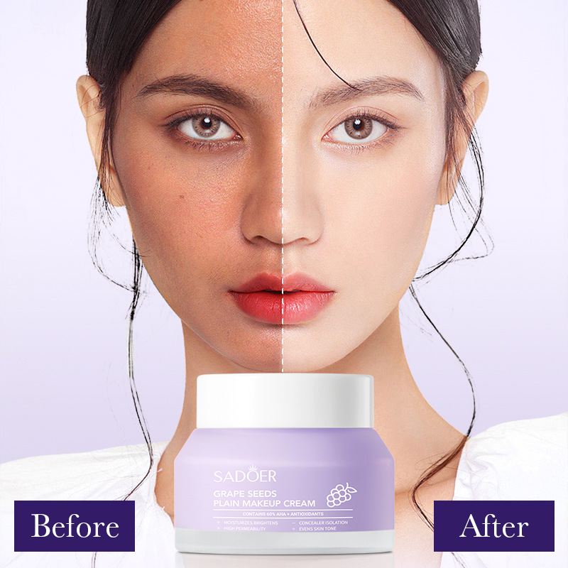 Cross-border export wholesale of SADOER Grape Seed Concealer Brightening Natural Cream and Brightening Moisturizing Cream in full English Item Picture