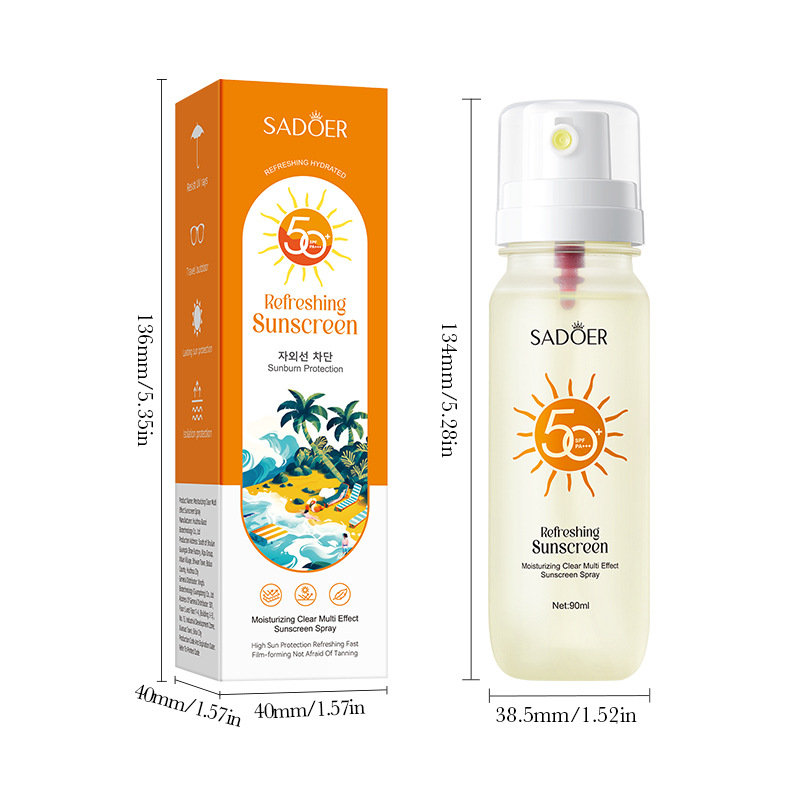 SADOER Water-clear Multi-effect Sunscreen Spray, refreshing and Moisturizing, cross-border export wholesale Item Picture