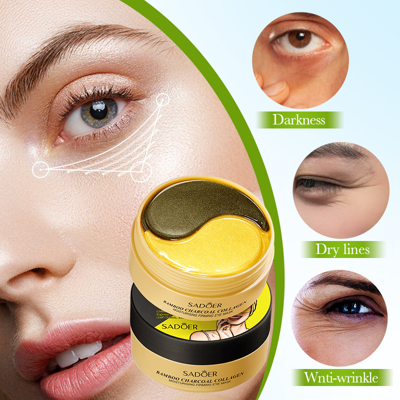 Cross-border wholesale of SADOER bamboo Charcoal Collagen Moisturizing and Firming Eye mask Hydrating and Moisturizing Eye Mask Item Picture