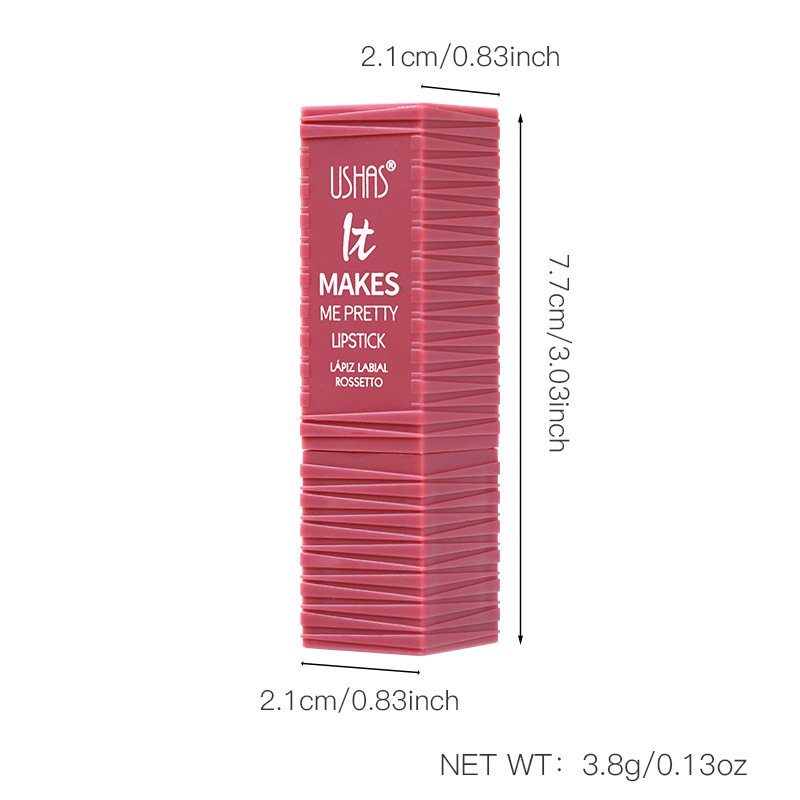 USHAS European and American cross-border stock lipstick, matte, long-lasting, waterproof, non-stick cup, not easy to smudge Lipstick UC043A+B Item Picture