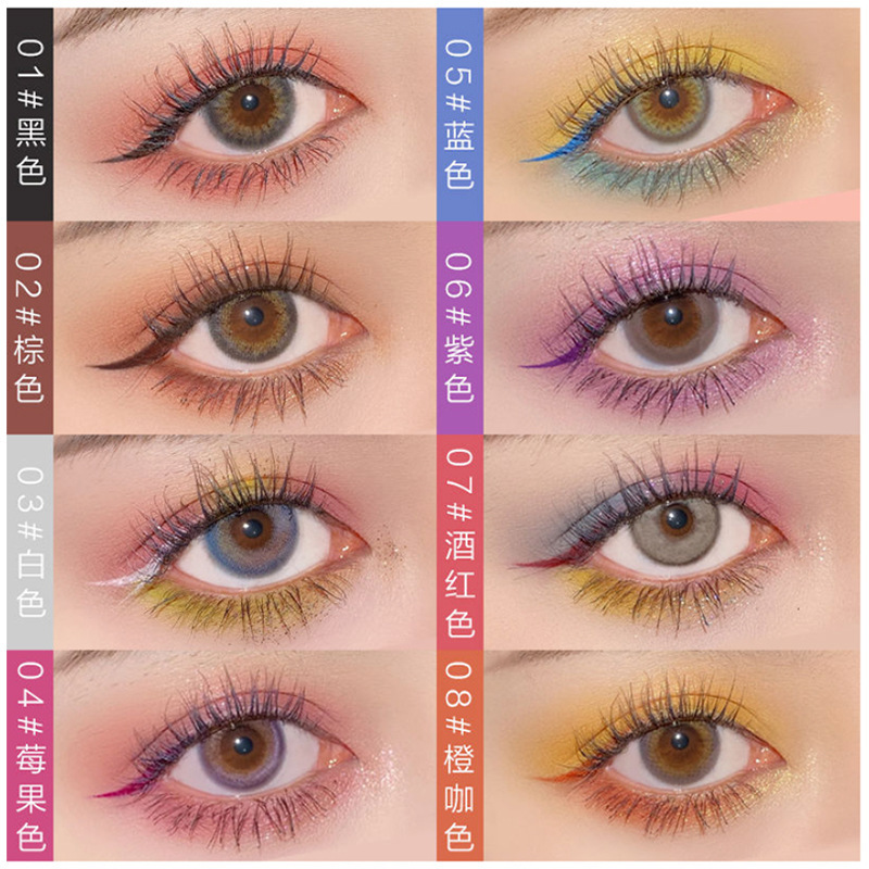 Domestic makeup brand HOJO silky soft drawing colored eyeliner pen is waterproof, sweat-proof and not easy to smudge. Beginner's eyeliner liquid pen Specification drawing
